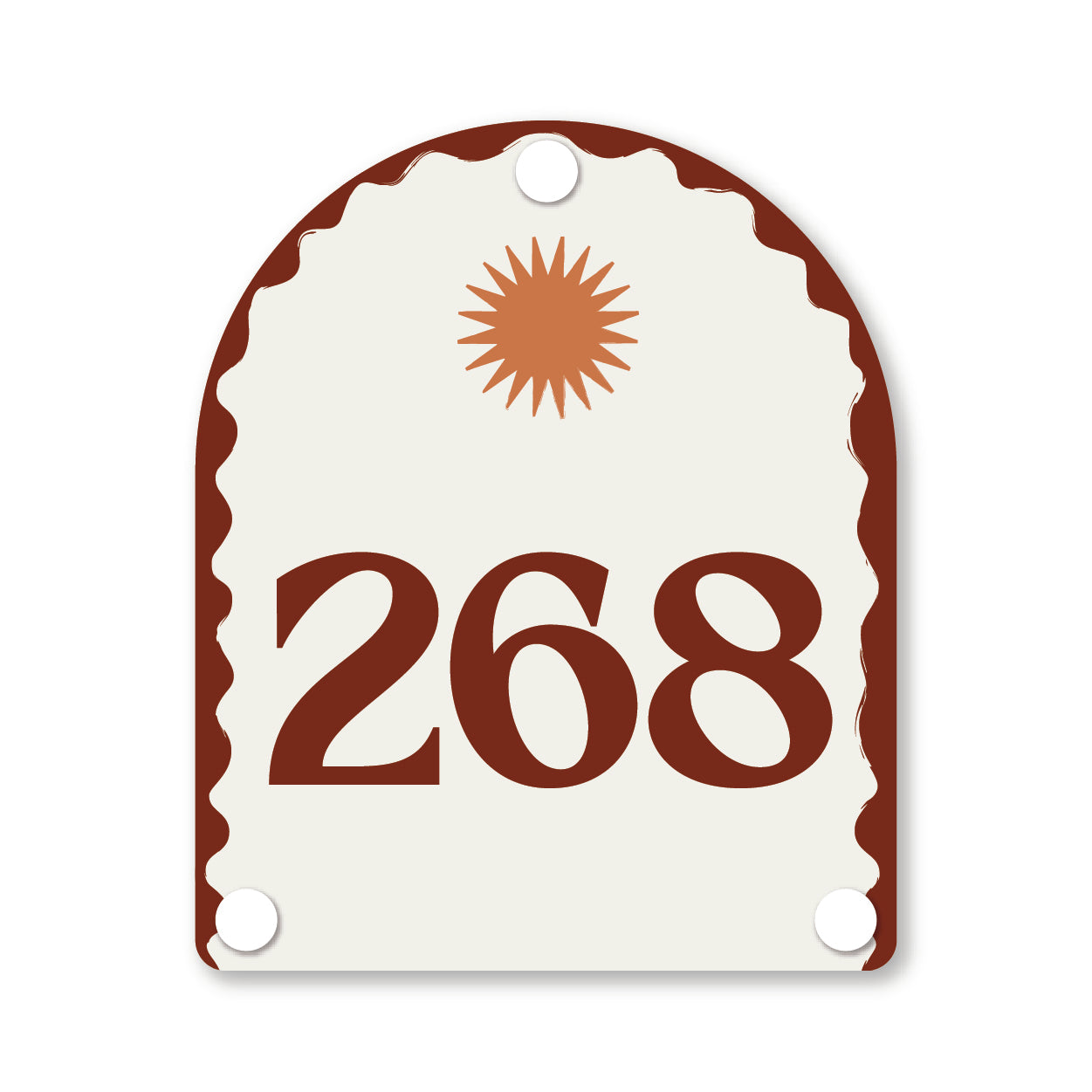 Rust house number in a mid-century design for contemporary outdoor decor – Holidae Haus