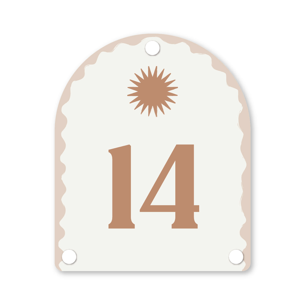 House number in Travertine with a luxurious stone coloured finish, ideal for upscale outdoor decor – Holidae Haus