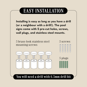 Monumental Black | Mediterranean CPR Pool Sign | Factory Second