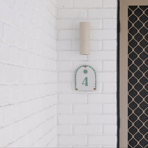 Custom House Number in Sage Green