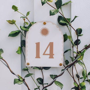 Custom House Number in Travertine 