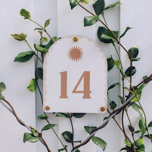 Custom House Number in Travertine 