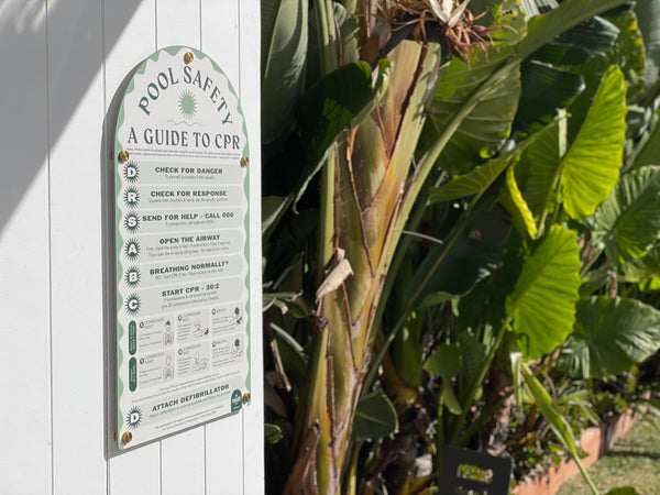 Sage Green | Mediterranean CPR Pool Sign | Factory Second