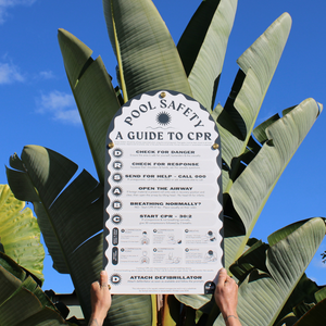 Monumental Black | Mediterranean CPR Pool Sign | Factory Second