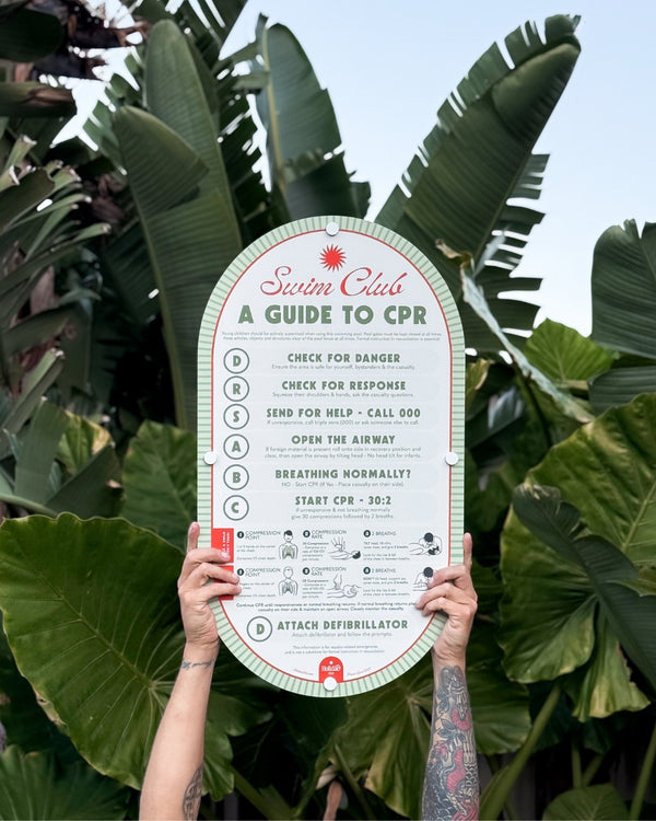 Olive Green | Mid-Century Pool CPR Sign
