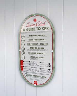 Olive Green | Mid-Century Pool CPR Sign