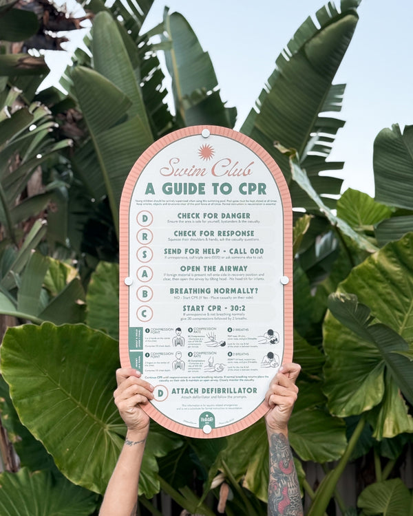 Rosé Pink | Mid-Century Pool CPR Sign
