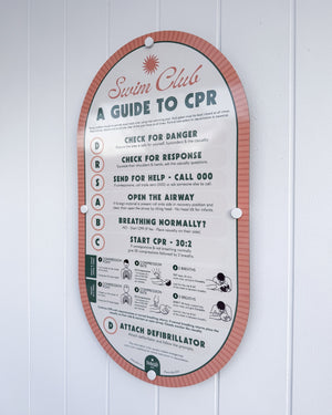 Rosé Pink | Mid-Century Pool CPR Sign