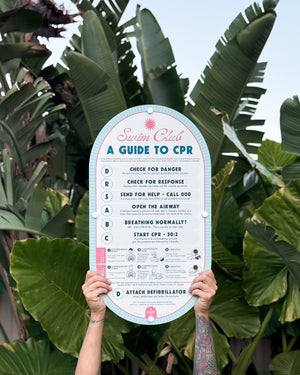 Sorbet Blue | Mid-Century Pool CPR Sign