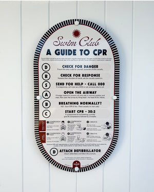 Tuxedo Black | Mid-Century Pool CPR Sign