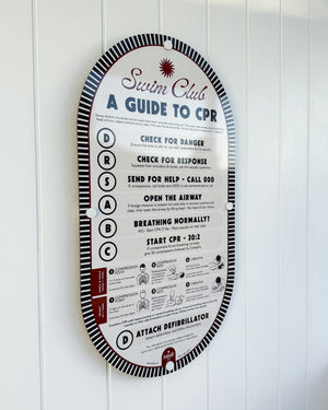 Tuxedo Black | Mid-Century Pool CPR Sign