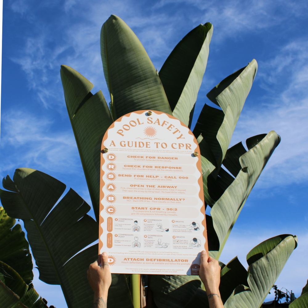 Sage CPR Pool Safety sign brings both elegance and safety to your pool area, compliant with all regulations – Holidae Haus