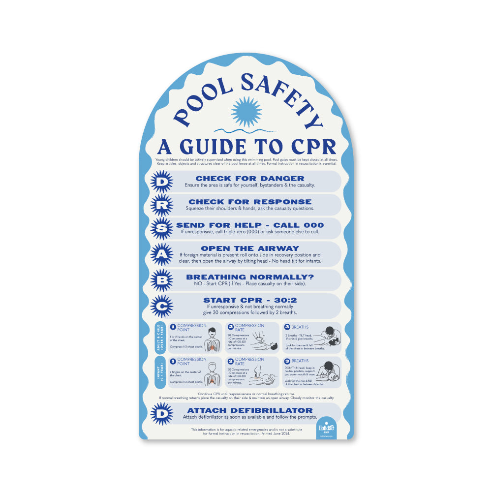 Powder Pool Safety CPR Sign | Elegant & Compliant | Holidae Haus