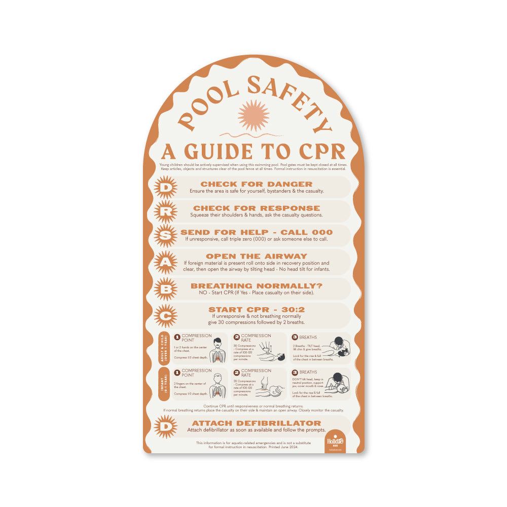 Terracotta Pool Safety CPR Sign | Factory Second | Holidae Haus