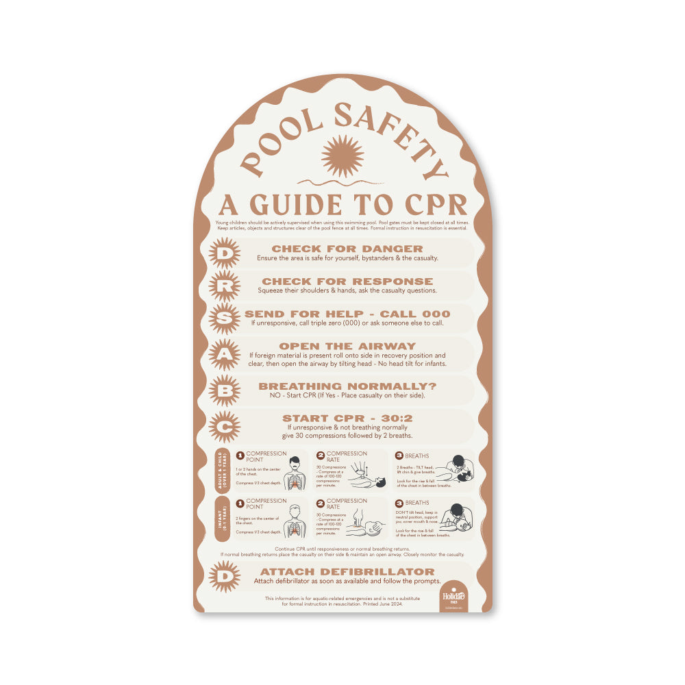Tuscany Pool Safety CPR Sign | Mediterranean Style | Holidae Haus