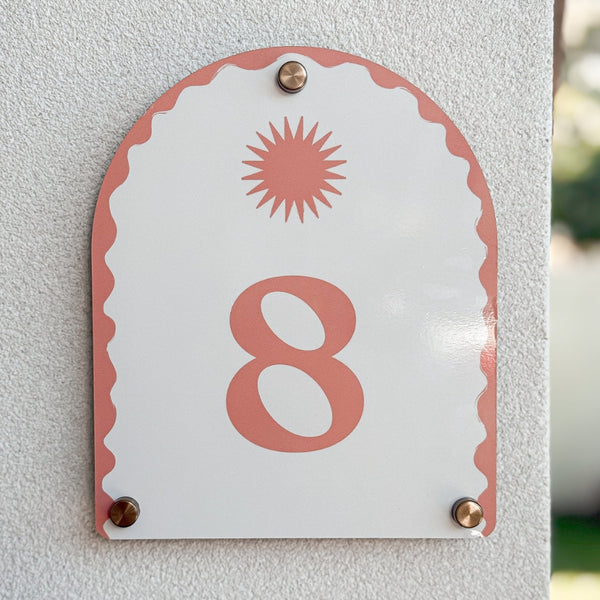 Paloma Pink | Mediterranean House Number