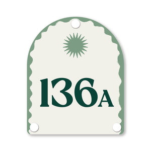 Sage green house number with elegant custom design, suited for modern outdoor aesthetics – Holidae Haus