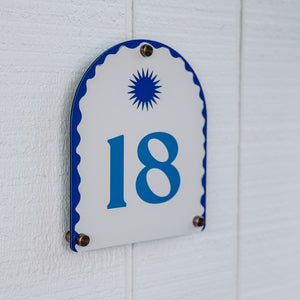 Santorini Blue | Mediterranean House Number