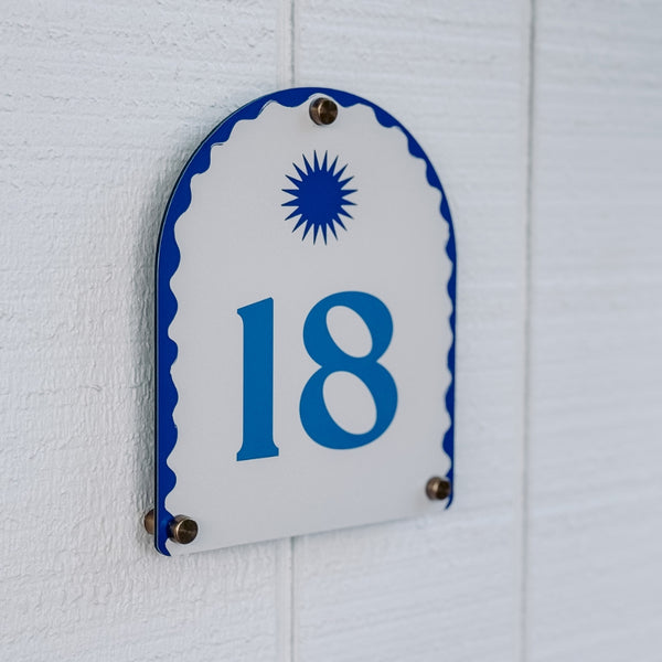 Santorini Blue | Mediterranean House Number