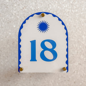 Santorini Blue | Mediterranean House Number