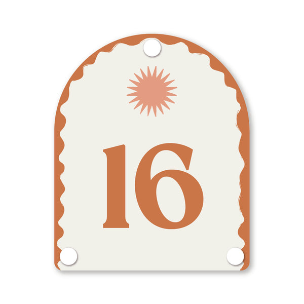 Terracotta house number with a Mediterranean aesthetic, perfect for earthy homes – Holidae Haus
