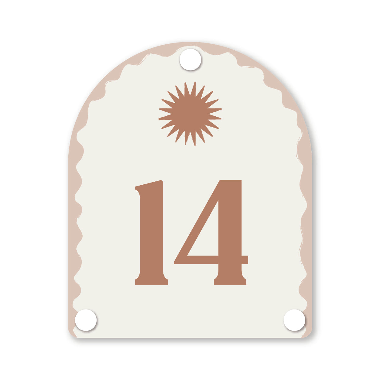 House number in Travertine with a luxurious stone coloured finish, ideal for upscale outdoor decor – Holidae Haus