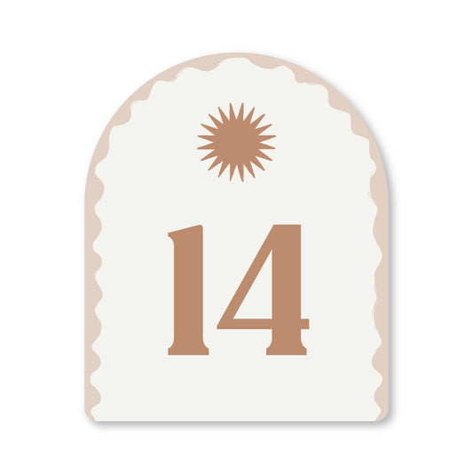 House number in Travertine with a luxurious stone coloured finish, ideal for upscale outdoor decor – Holidae Haus