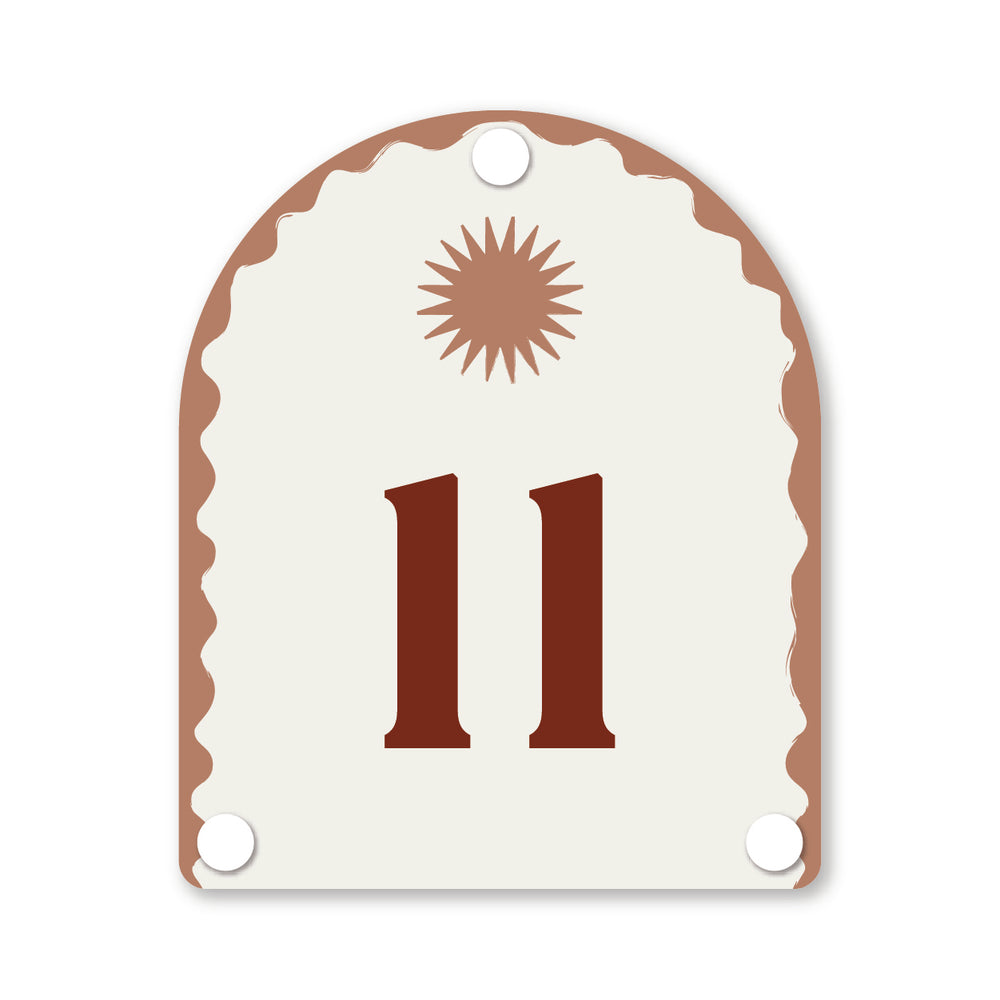 Custom Tuscany-style house number in terracotta design, perfect for Mediterranean homes – Holidae Haus