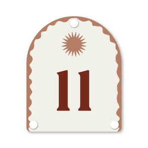 Custom Tuscany-style house number in terracotta design, perfect for Mediterranean homes – Holidae Haus