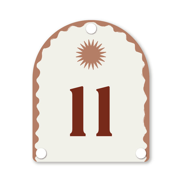 Custom Tuscany-style house number in terracotta design, perfect for Mediterranean homes – Holidae Haus