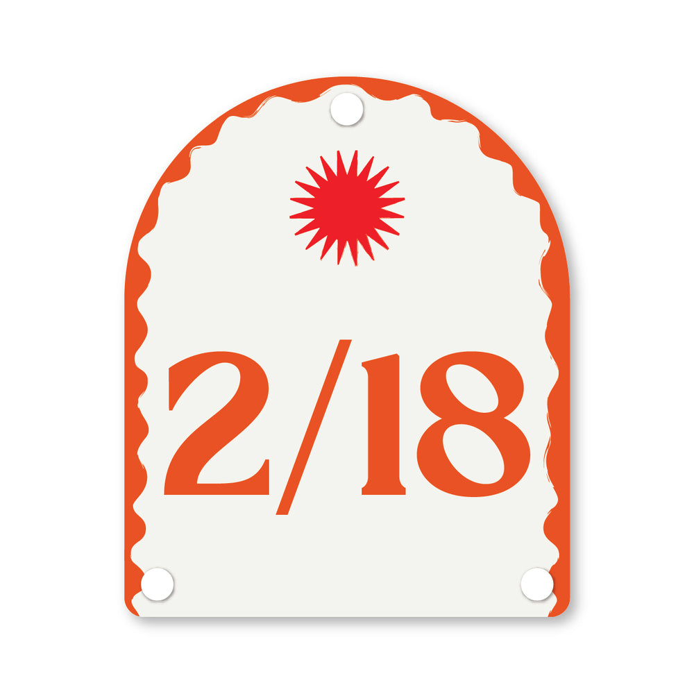 Valencia orange house number with elegant custom design, suited for modern outdoor aesthetics – Holidae Haus