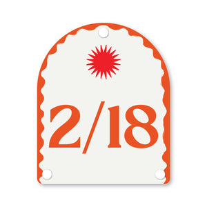 Valencia orange house number with elegant custom design, suited for modern outdoor aesthetics – Holidae Haus