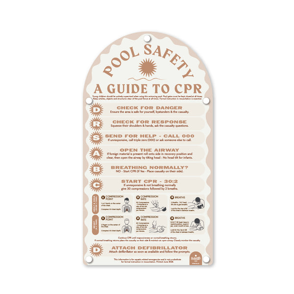 Travertine | Mediterranean CPR Pool Sign | Factory Second
