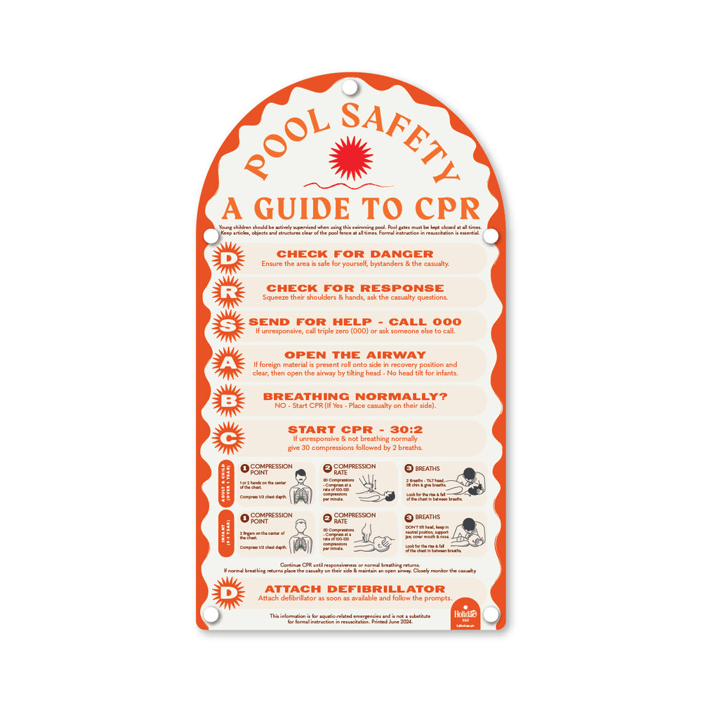 Valencia Orange | Mediterranean CPR Pool Sign | Factory Second