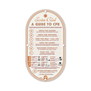 Linen Beige | Mid-Century Pool CPR Sign