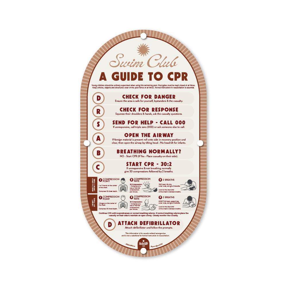 Mousse Taupe | Mid-Century Pool CPR Sign