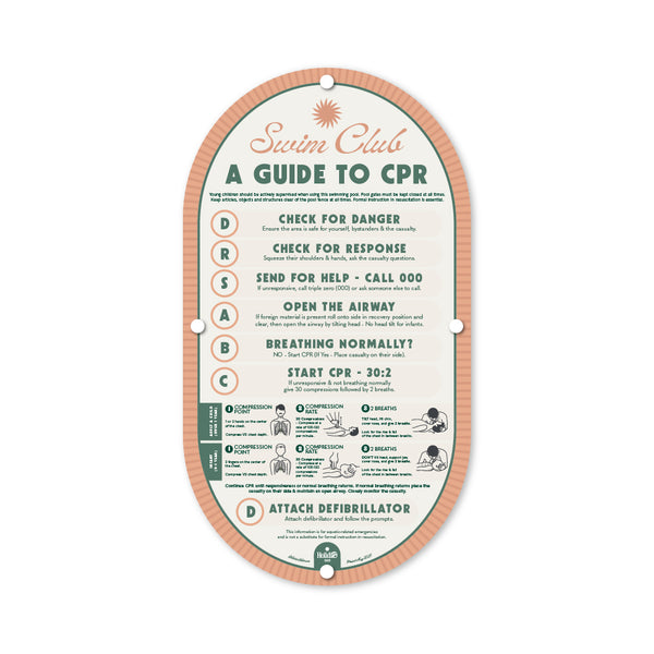 Rosé Pink | Mid-Century Pool CPR Sign