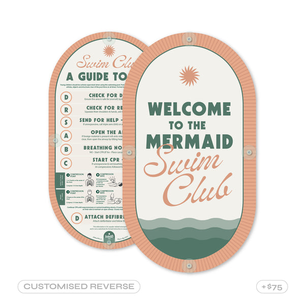 Rosé Pink | Mid-Century Pool CPR Sign