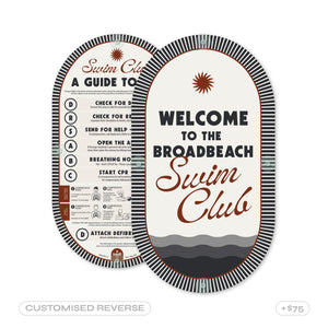 Tuxedo Black | Mid-Century Pool CPR Sign