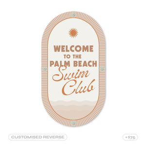 Linen Beige | Mid-Century Pool CPR Sign