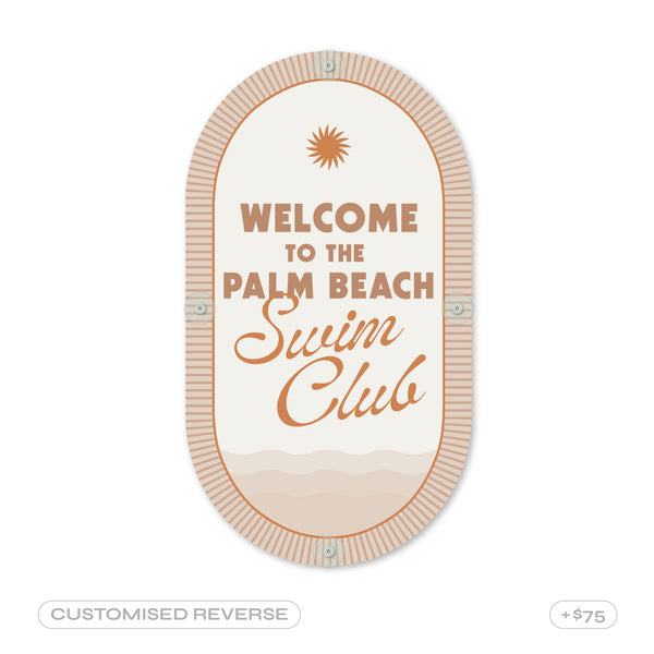 Linen Beige | Mid-Century Pool CPR Sign