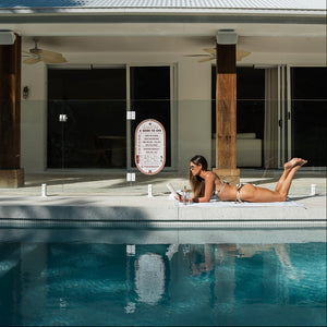 Mid-Century Pool CPR Sign • Mousse Taupe