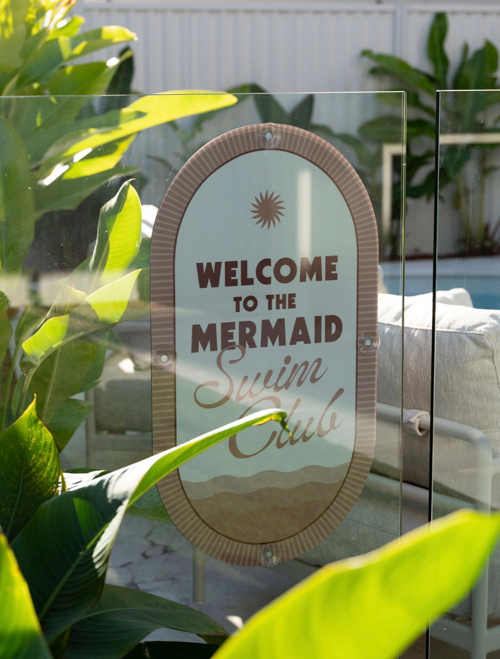 Mid-Century Pool CPR Sign • Mousse Taupe