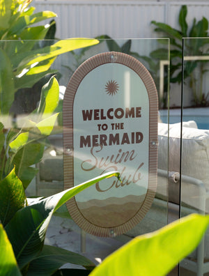 Mid-Century Pool CPR Sign • Mousse Taupe