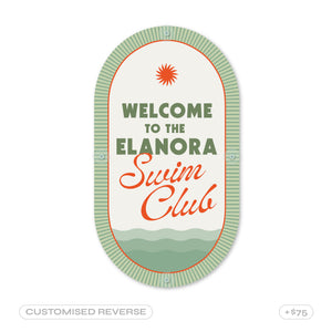 Olive Green | Mid-Century Pool CPR Sign