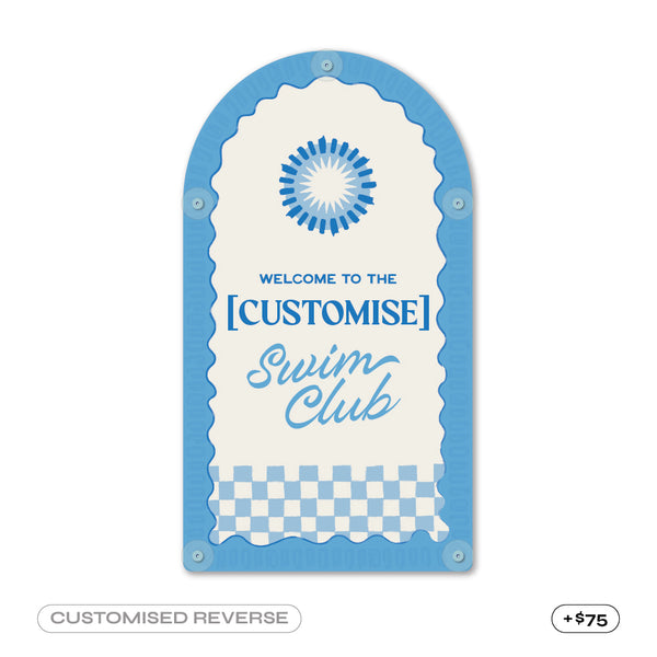 Mediterranean CPR Pool Sign • Powder Blue