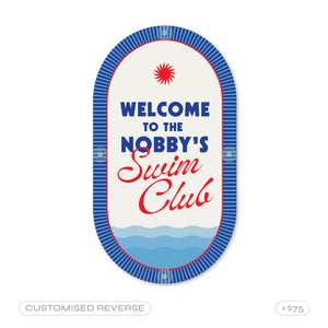 Regatta Blue | Mid-Century Pool CPR Sign