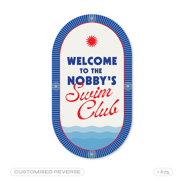 Regatta Blue | Mid-Century Pool CPR Sign