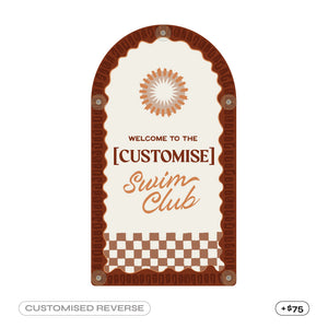 Mediterranean CPR Pool Sign • Factory Second • Rust Maroon
