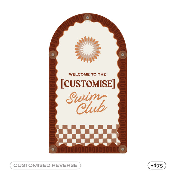 Mediterranean CPR Pool Sign • Factory Second • Rust Maroon